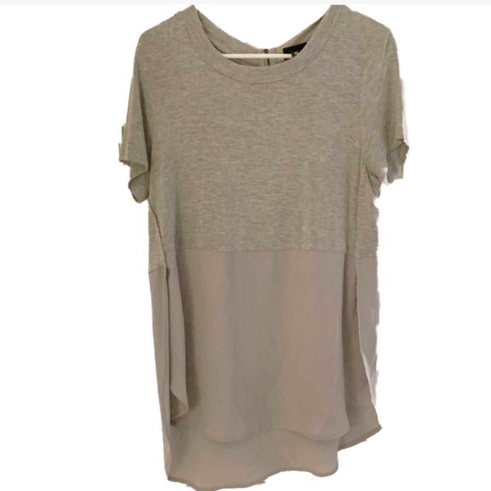 Grey Shirt with Zipper in Back and slits on sides